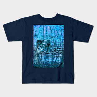 Evolution - Ammonite in Blue Kids T-Shirt